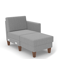 Loungemodul Longchair "LS-DA24-1P1-ATR" mit Armteil rechts