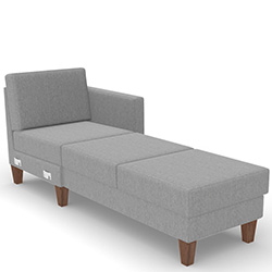 Loungemodul Longchair "LS-DA24-1P2-ATR" mit Armteil rechts