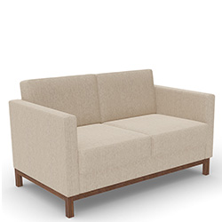 Lounge 2-Sitzer Sofa "LS-SE01-2P-S" mit Sichtholz Unterbau