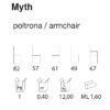 armlehnen polsterstuhl myth abmessungen