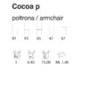 armlehnen stuhl cocoa p abmessungen