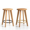 Robuster Holzhocker "Sally" mit 61 cm Höhe für Hotel und Gastronomie 6 holzhocker sally 61cm hotel gastronomie tresenhoehe tinta rovere