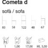 polster 2 sitzerl cometa d abmessungen